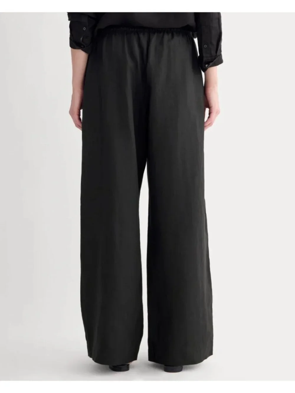 Everlane The Drawstring Pants in Linen in Black XXLarge New Womens Trousers